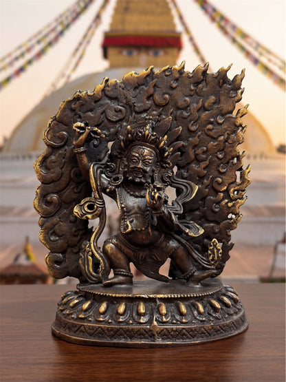 Nepalese handmade copper vajrapani /Chana Dorje statue big size
