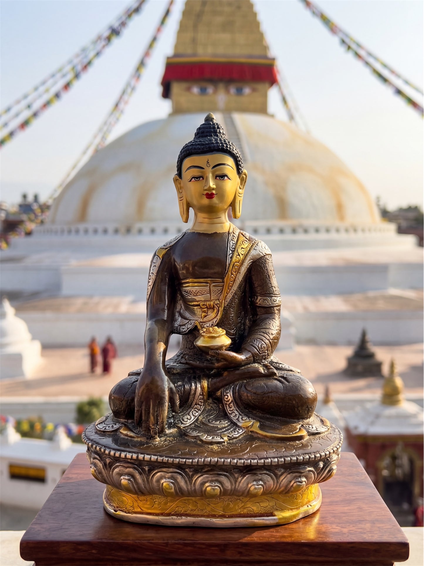 Nepalese handmade shakyamuni buddha copper/ bronze statue/ big size