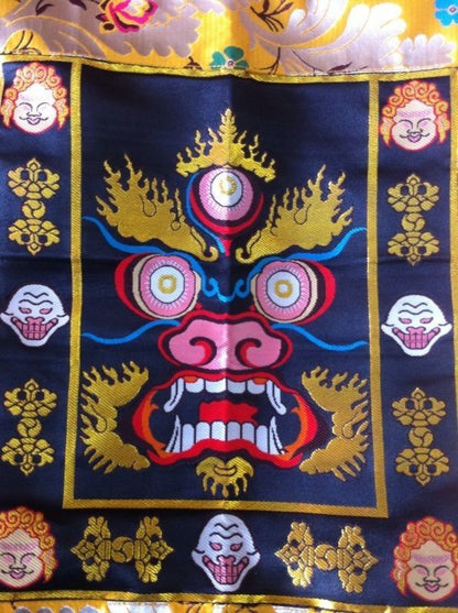 Tibetan Silk Brocade Tantric Mahakala Monk Dance Apron / Wall Hanging