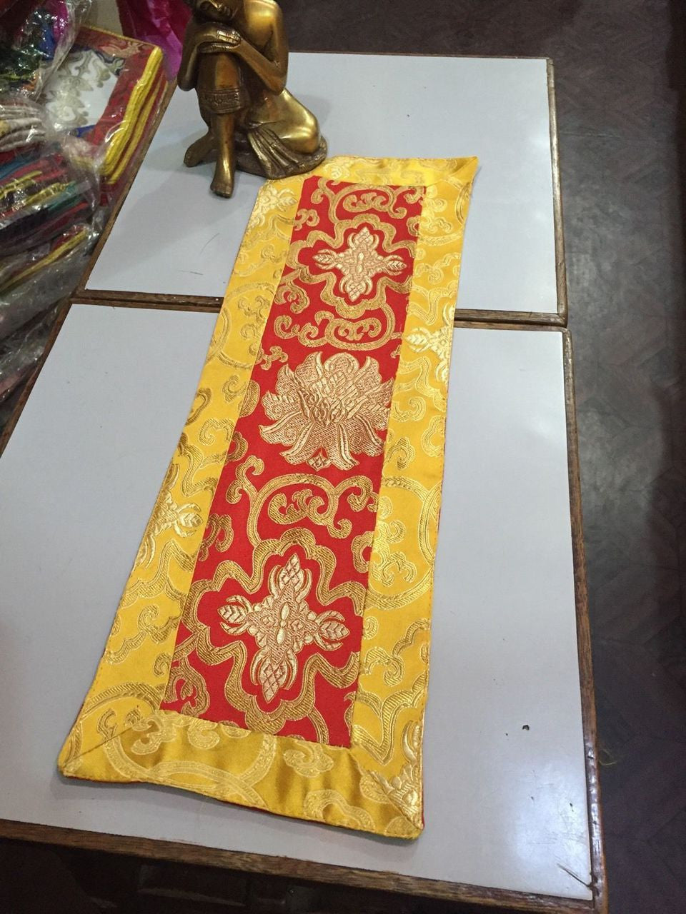 Tibetan Brocade Lotus Design Table Mat