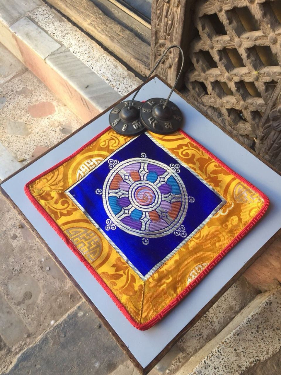 Tibetan Wheel Of Life Blue Placemat /Table Cover