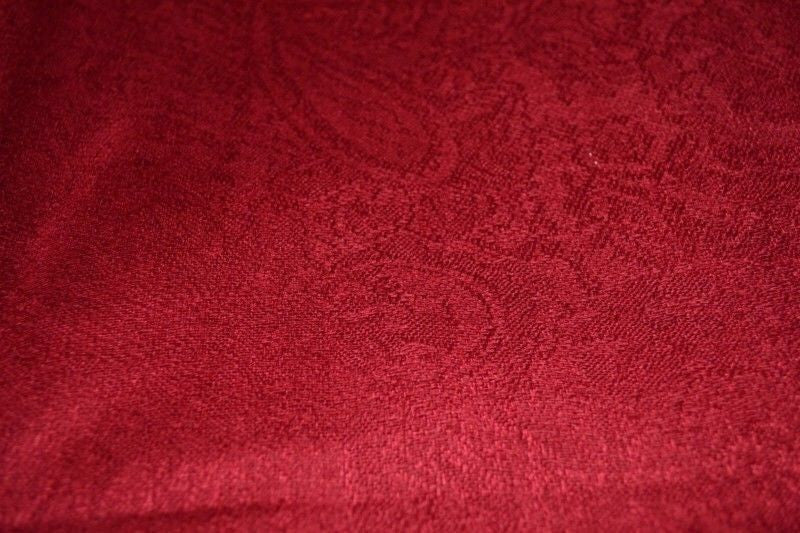 Tibetan Buddhist dark red pashmina and silk meditation shawl with self design