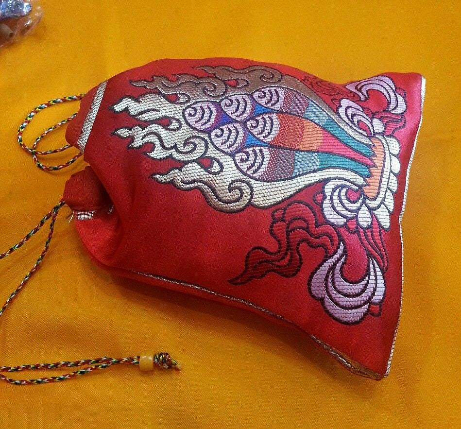 Tibetan high quality silk brocade norbu design Mala Bag /Jewelry Pouches