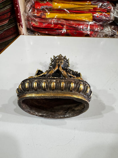 Nepalese buddhist small handmade chenrezig statue/ 4 armed Avalokiteshvara statue