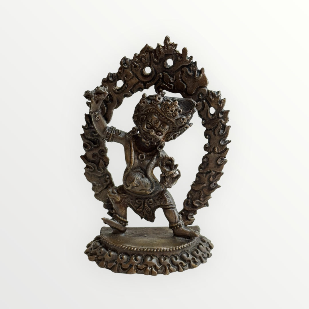 Nepalese handmade Vajrapani Chana Dorje Wrathful Tutelary Deity small copper Statue / handmade Nepal