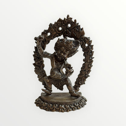 Nepalese handmade Vajrapani Chana Dorje Wrathful Tutelary Deity small copper Statue / handmade Nepal