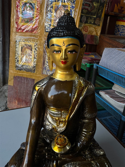 Nepalese handmade shakyamuni buddha copper/ bronze statue/ big size