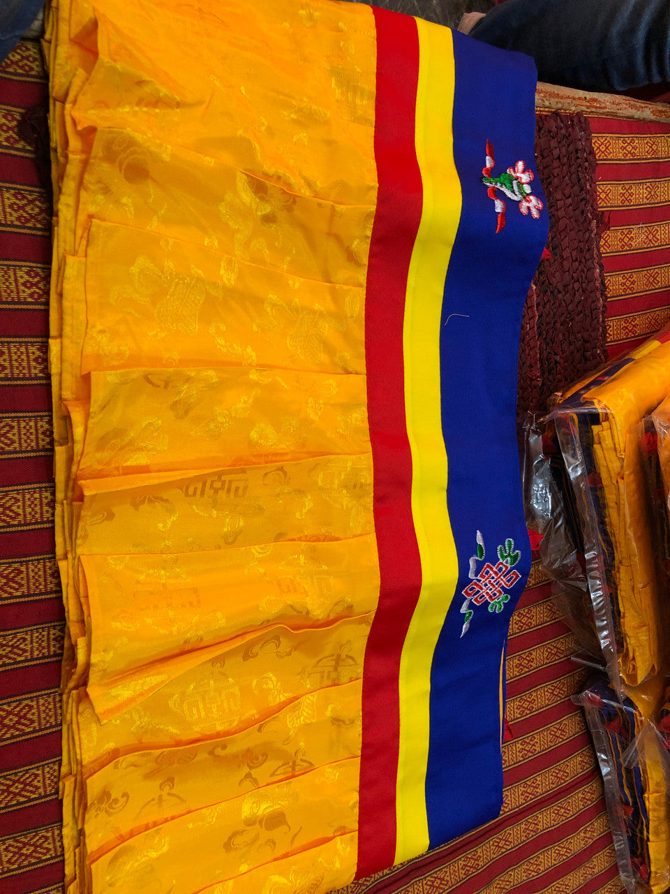 Tibetan shambu / silk shamboo Skirt / wall hanging / shrine room decor / 5 mtrs long