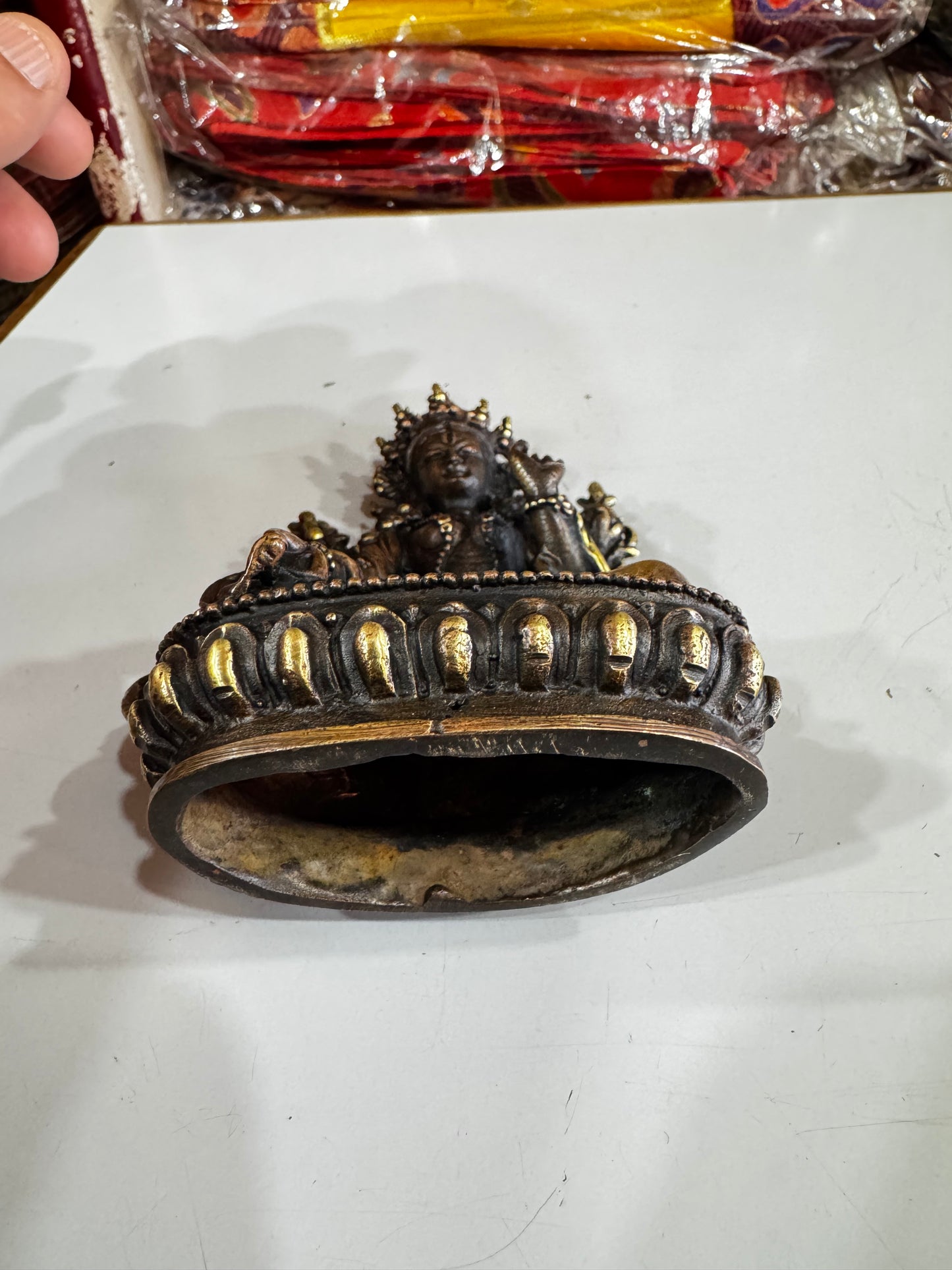 Nepalese buddhist handmade small white tara/ dolma statue