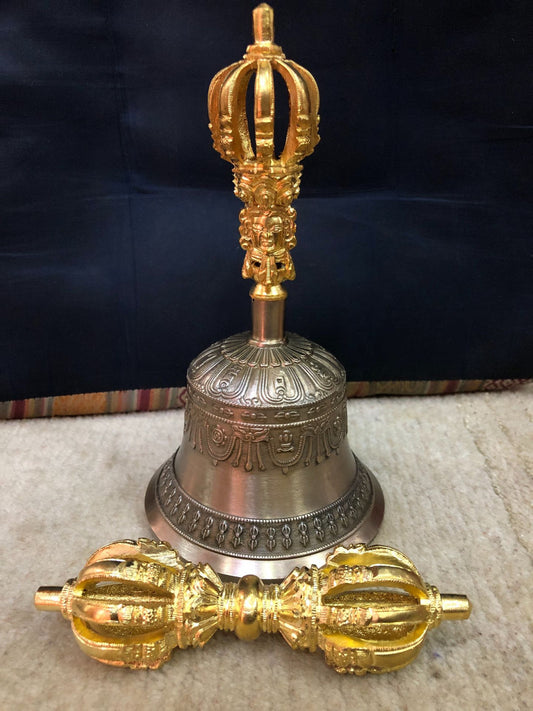 Tibetan Buddhism 9 Pronged Bell & Dorje Set