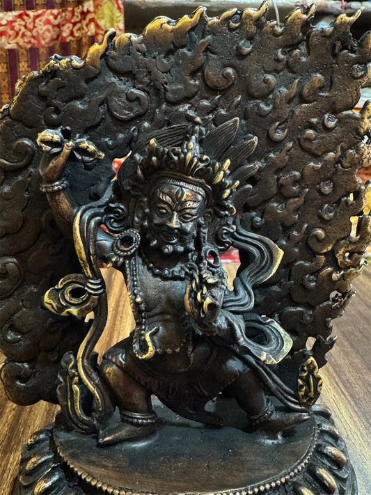 Nepalese handmade copper vajrapani /Chana Dorje statue big size