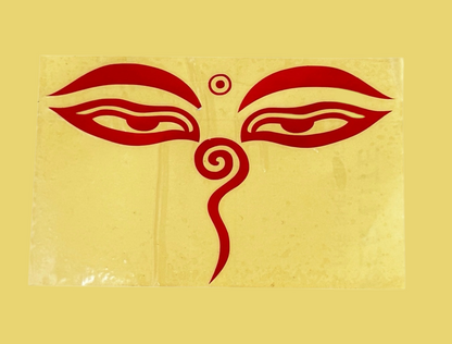 Buddha eyes light reflector sticker for car/ red colour/made in nepal