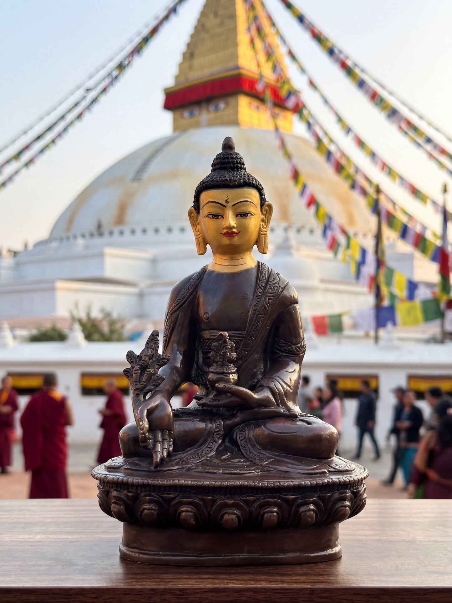 Nepalese handmade copper medicine buddha statue/ high quality
