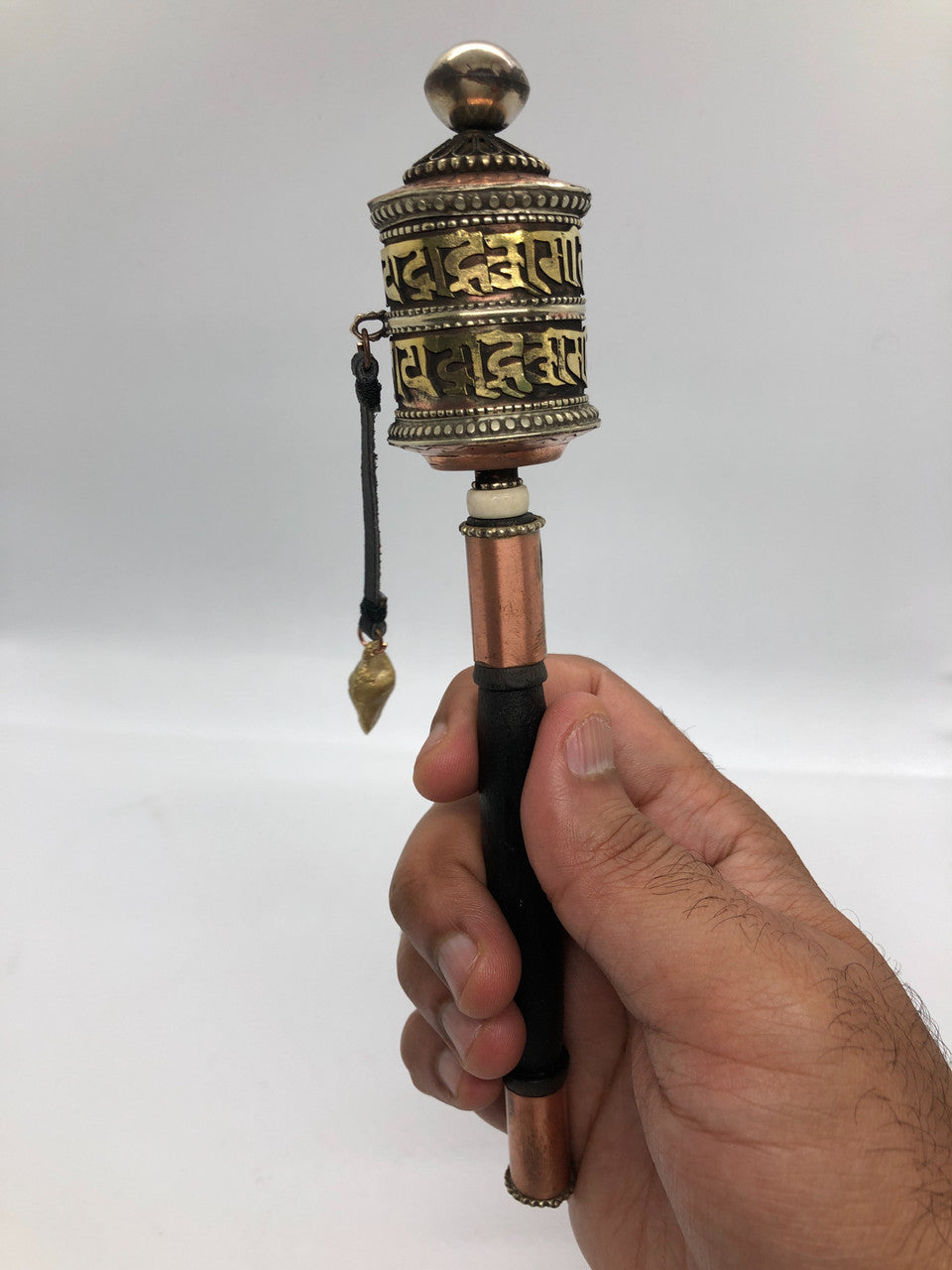 Tibetan buddhist Small copper Hand Prayer Wheel