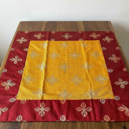 Tibetan Buddhist silk brocade dorje design square table cover/altar cloth/shrine cover