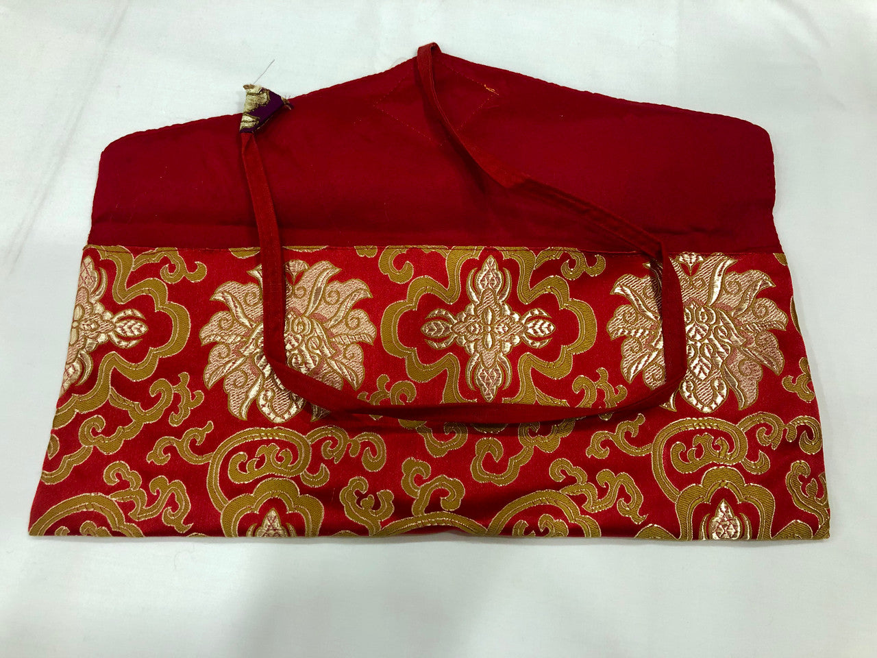 Tibetan Buddhism red Silk Brocade Long Pecha / sutra /Dharma Book cover / Text Cover