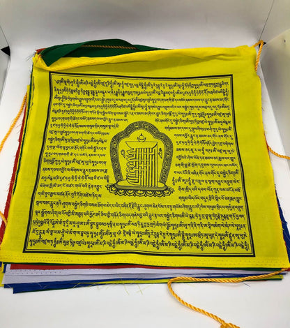 Drapeau de prière bouddhiste tibétain avec mantra Kalachakra/Lungta/25 feuilles/grande taille 