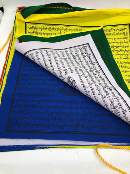 Drapeau de prière bouddhiste tibétain avec mantra Kalachakra/Lungta/25 feuilles/grande taille 