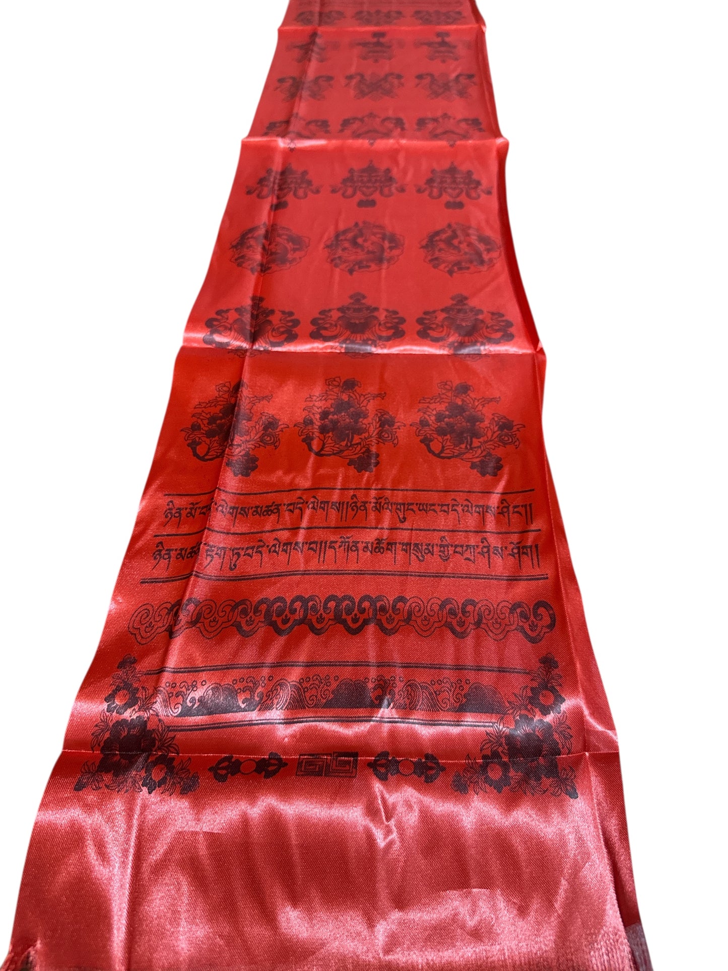 Tibetan Red Silk Khata / Khada / Offering Scarf