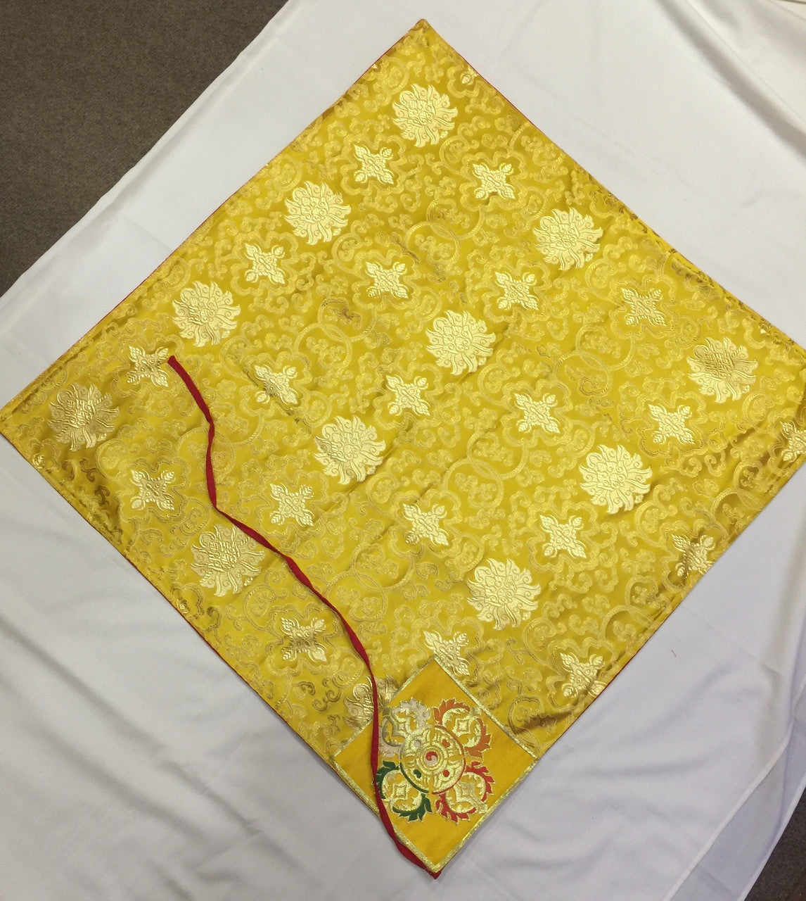 Tibetan Buddhist yellow lotus design Silk Brocade Book Wrapper/sutra/text Cover