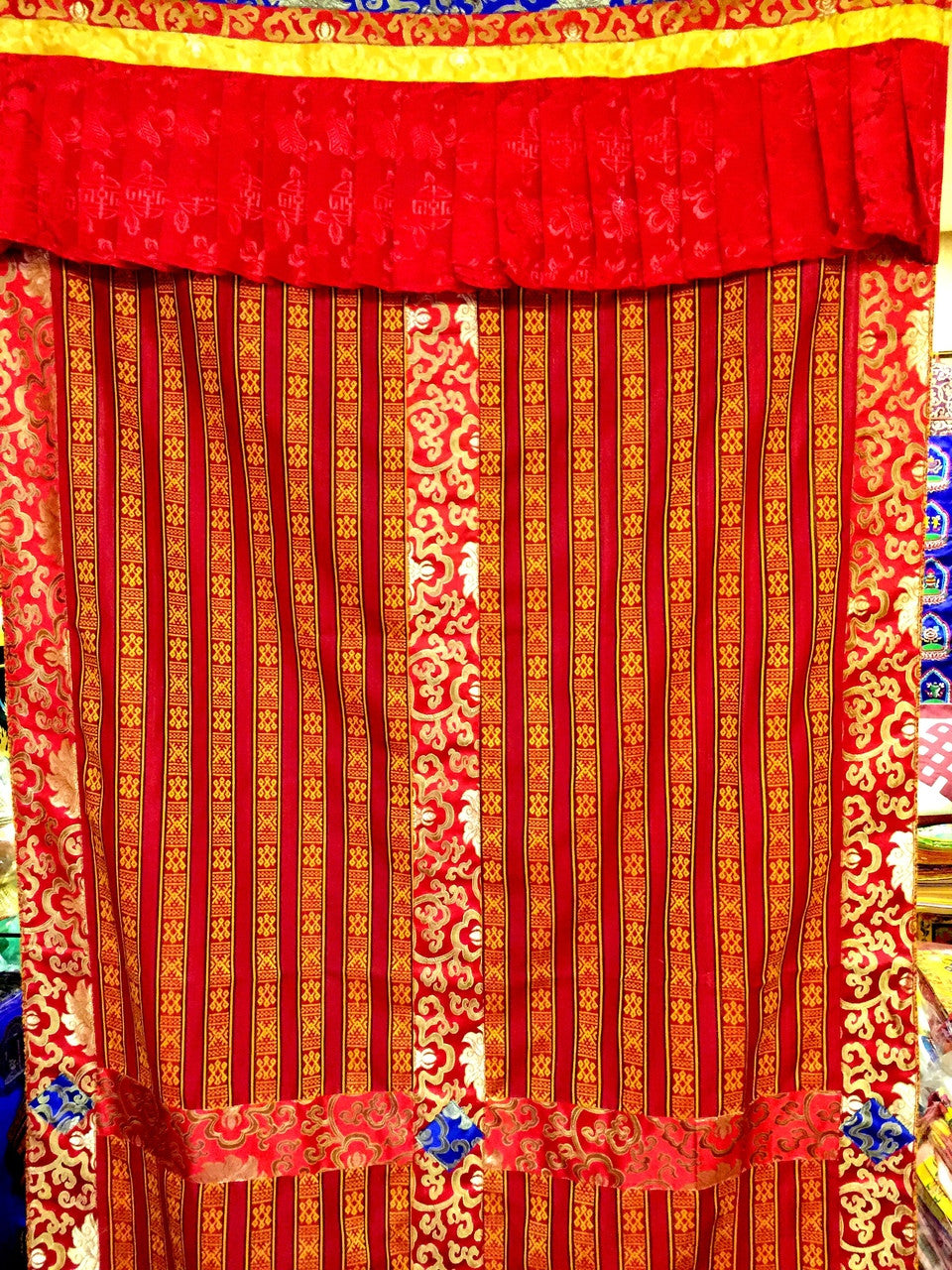 Tibetan Buddhist Bhutanese Traditional Red Door Curtain / Door Hanging