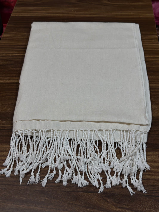 Tibetan buddhist cotton White Meditation shawl / Large Ngakpa Shawl /2.6 Meter