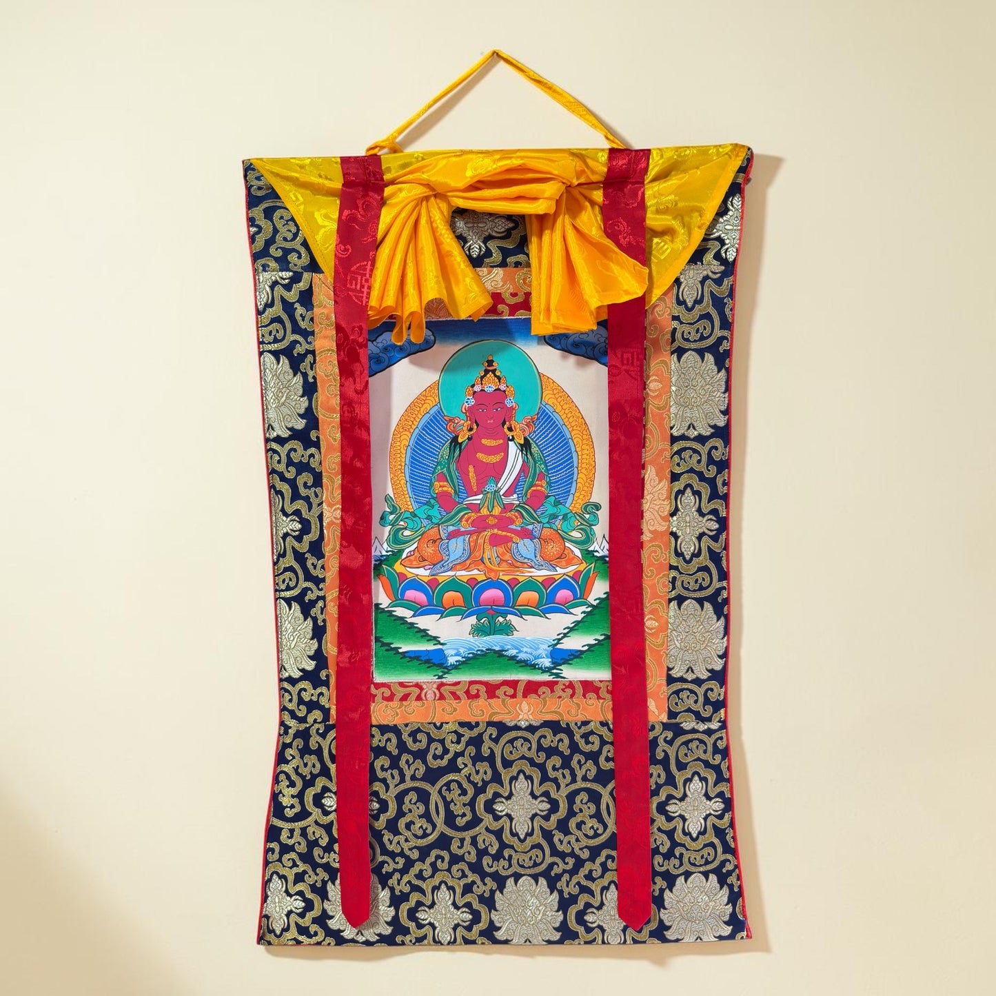 Tibetan buddhist long life buddha /amitayus thangka painting / hand painted amitayus thangka