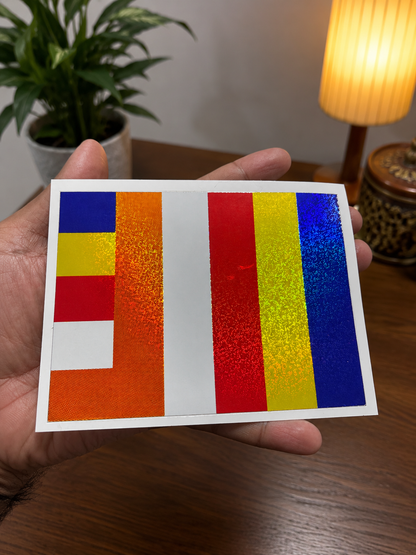 Buddhist Flag Light Reflector Sticker for Car – Made in Nepal