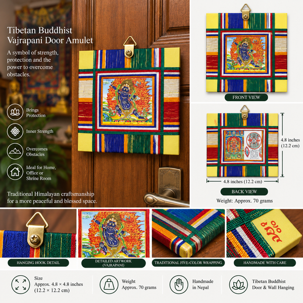 Tibetan Buddhist Vajrapani Door hanging,  Wall Hanging – Protective Amulet , handmade in Nepal