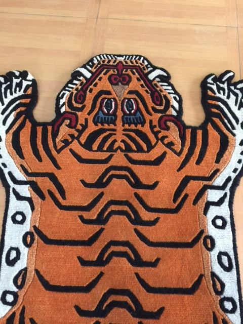 Tibetan 100 Knot Handmade Tiger Rug/carpet From Nepal