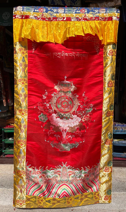 Tibetan Buddhist Silk brocade eight auspicious symbol door hanging / Door Curtain / Door cover