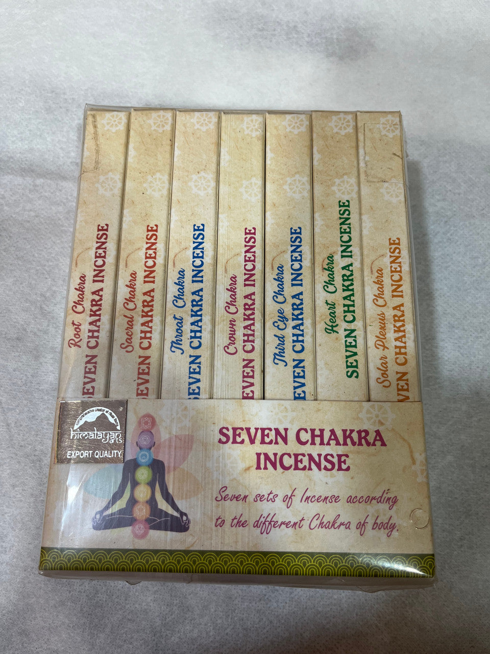 Tibetan buddhist 7 / seven chakra incense sticks / set of 7 boxes