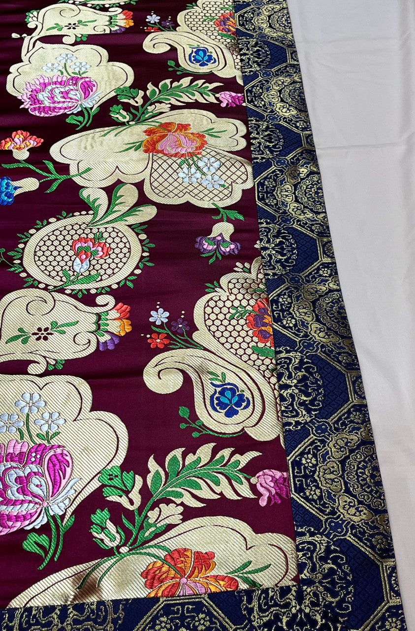 Tibetan Buddhist high quality silk brocade flower design shrine table runner / altar cloth / table cover