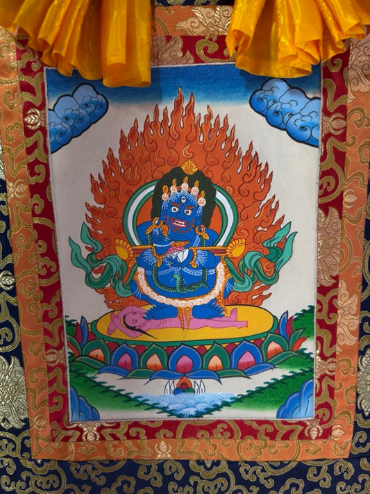 Tibetan Buddhist Mahakala hand painted thangka / mahakala thangka painting