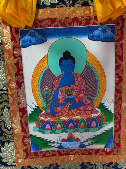 Tibetan buddhist medicine buddha hand painted thangka / medicine buddha thangka painting