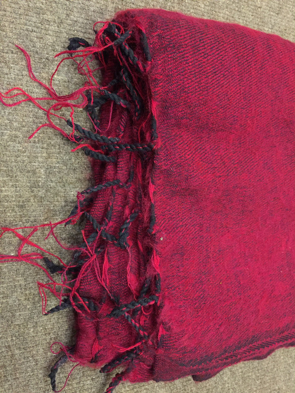 Tibetan maroon yak wool meditation shawl / monk shawl / large blanket size