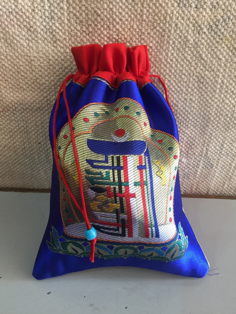 Tibetan high quality silk brocade kalachakra Jewelry / Mala Bag