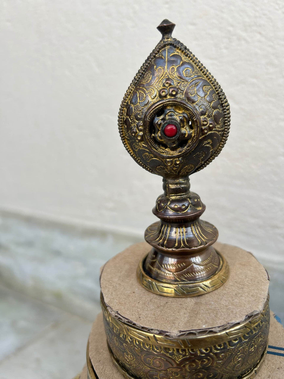 Beautifully Hand Made Copper Tibetan Buddhist Ritual Offering Mandala Set with Auspicious Design for Shrine Monastery Altar