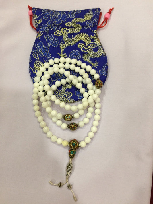 Tibetan Buddhist Conch Shell Mala / Prayer Beads