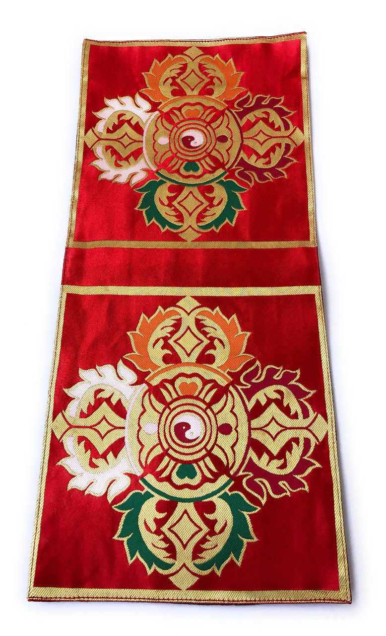 Tibetan buddhist medium red double Dorje placemat / shrine table cloth