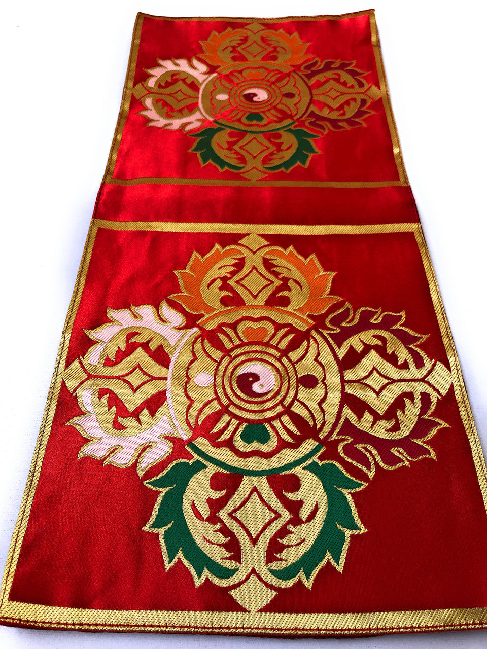 Tibetan buddhist medium red double Dorje placemat / shrine table cloth