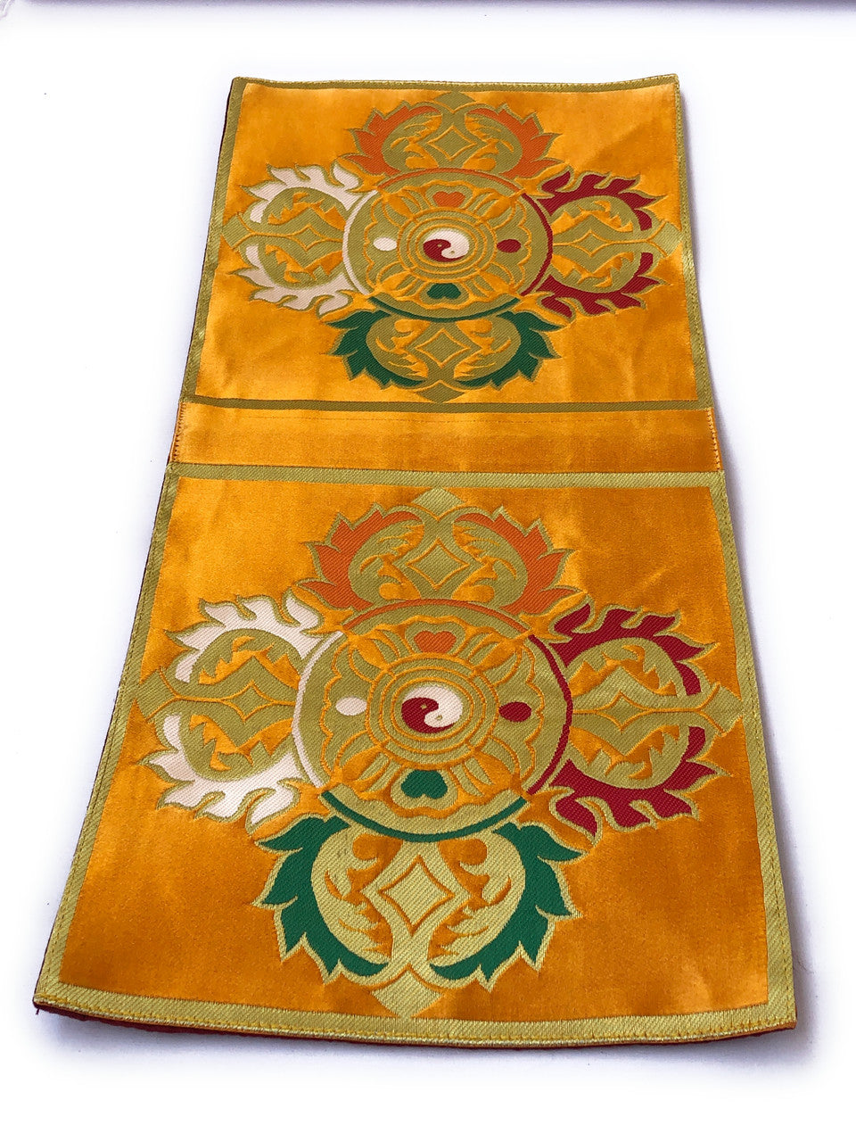 Set de table / nappe de sanctuaire bouddhiste tibétain double Dorje jaune moyen