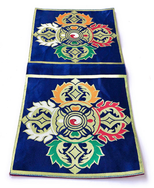 Tibetan buddhist medium blue double Dorje placemat / shrine table cloth