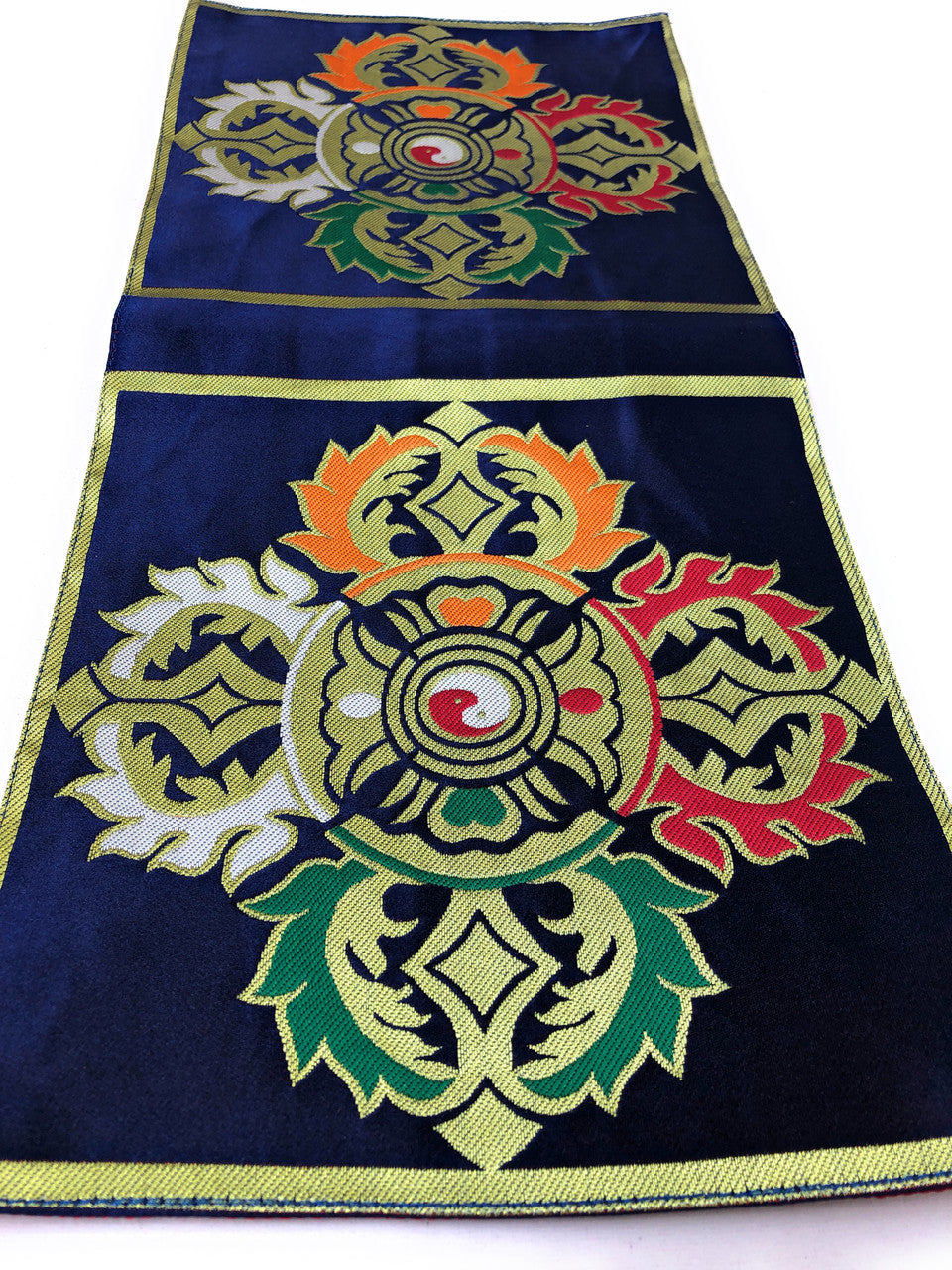 Tibetan buddhist medium blue double Dorje placemat / shrine table cloth