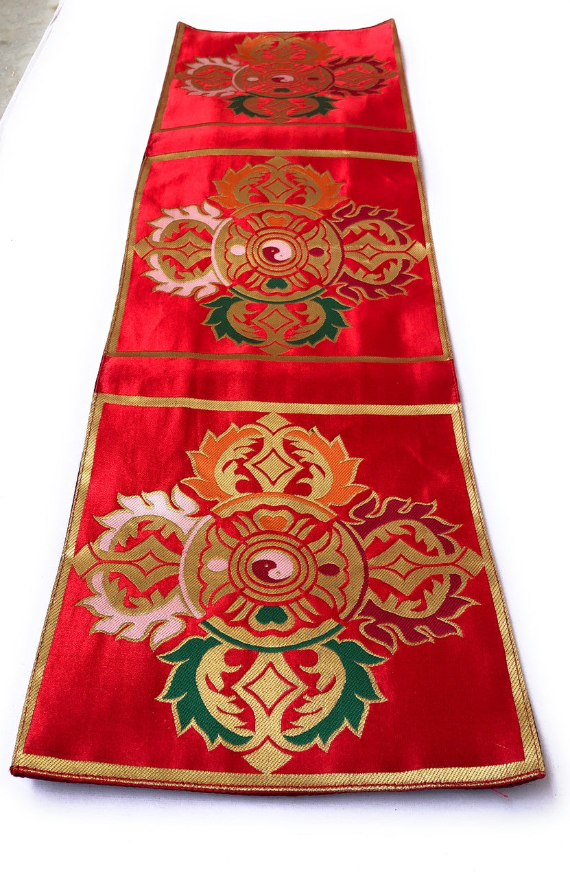 Tibetan buddhist large red double Dorje placemat / shrine table cloth/cover