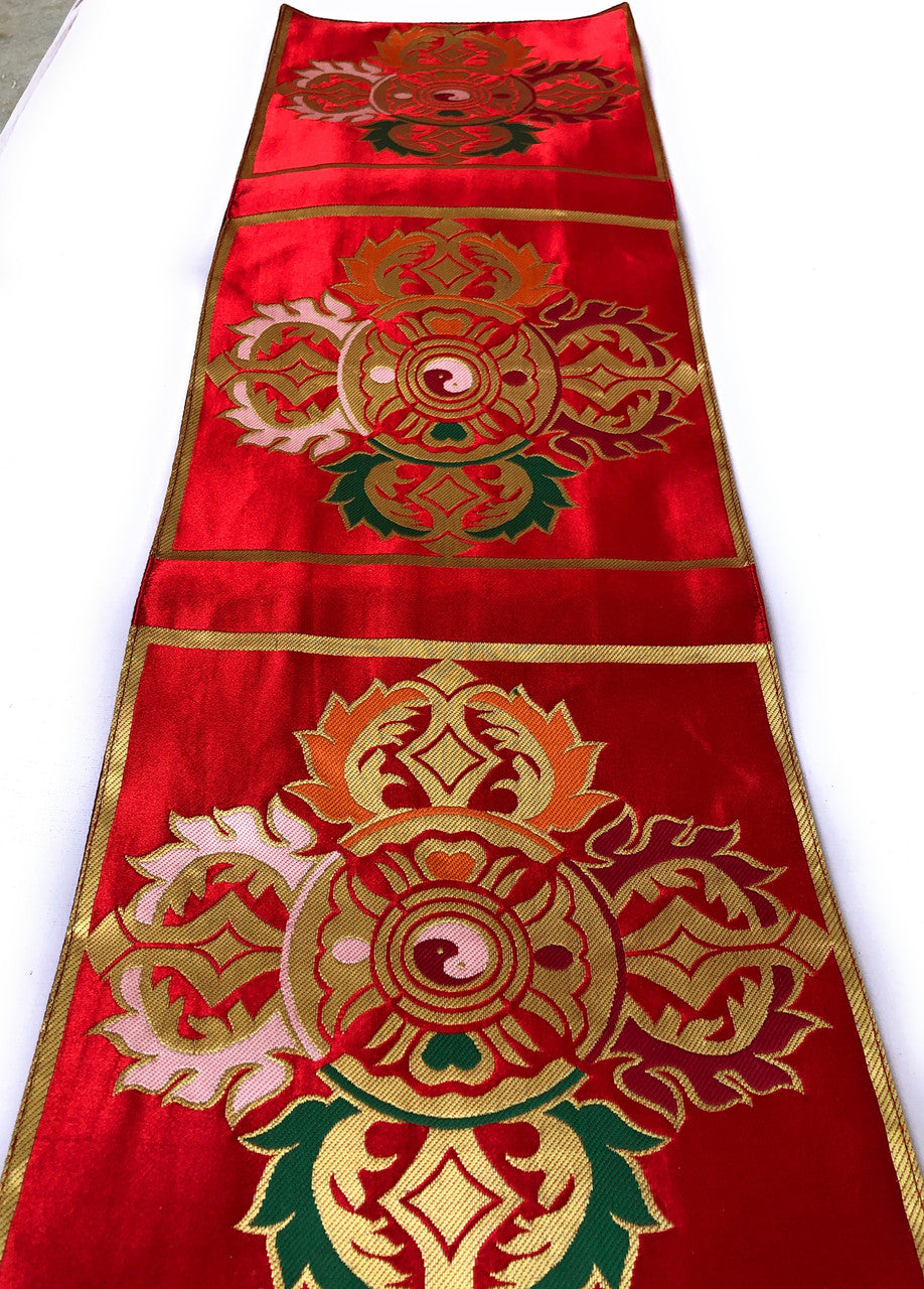 Tibetan buddhist large red double Dorje placemat / shrine table cloth/cover