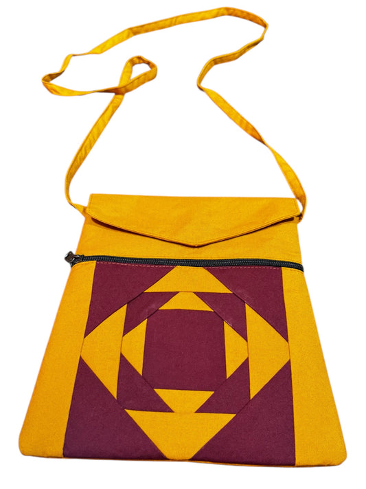 Tibetan buddhist traditional handmade cotton crossbody bag / side sling bag / monk bag