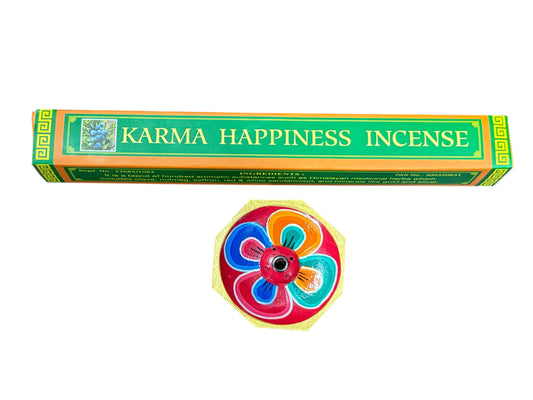 Nepalese buddhist traditional handmade natural karma happiness incense stick / free incense holder
