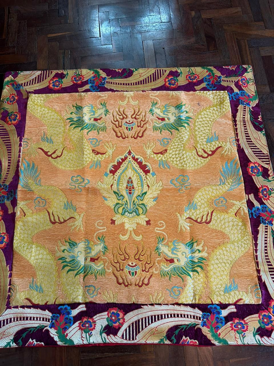 Tibetan high quality thick silk  brocade dragon design shrine table cloth / Shrine Cover  / Altar Cloth