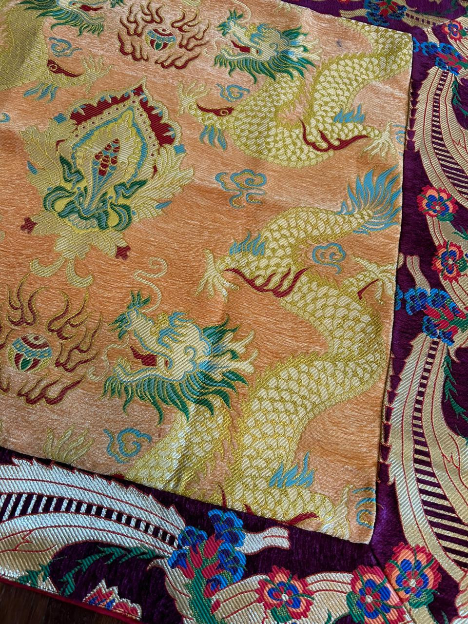 Tibetan high quality thick silk  brocade dragon design shrine table cloth / Shrine Cover  / Altar Cloth